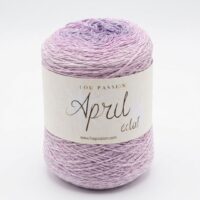 Fil cake violet pastel dégradé avec coton scintillant pour crochet