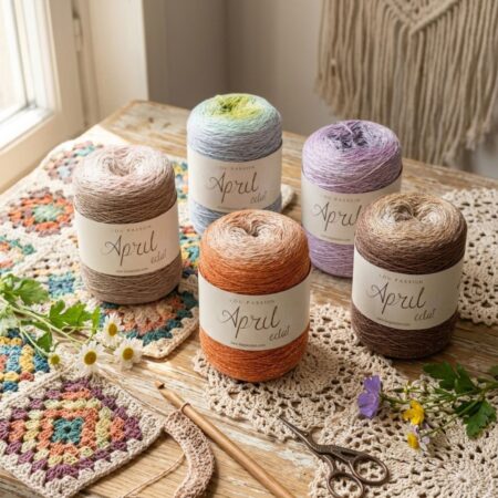 Fil cake April Éclat Lou Passion en coton dégradé et lurex pour crochet et tricot