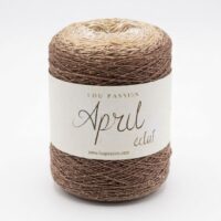 Fil coton moka pailleté April Éclat avec lurex doré