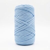fil trapilho satin stretch céleste pour crochet sac fait main