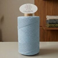 fil coton recyclé céleste crochet ECO ECO pelote 1000m