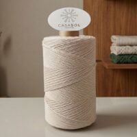 fil coton recyclé écru crochet ECO ECO pelote 1000m