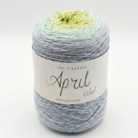 Fil cake April Éclat 4401 bleu glacier avec lurex scintillant