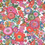 Tissu cretonne coton fleuri multicolore Oeko-Tex vendu par 50 cm pour doublure de sac et couture créative