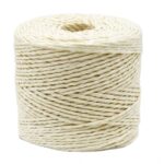 Bobine de fil Papyrus crème en raphia roulé 100% cellulose pour crochet 3 à 4 mm