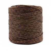 Bobine de fil Papyrus chocolat en raphia roulé 100% cellulose pour crochet 3 à 4 mm