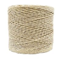 Fil Payrus naturel clair en raphia roulé idéal pour sacs et créations au crochet.
