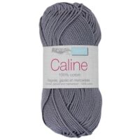 Fil Câline 100 % coton coloris Galet gris minéral doux pour crochet, tricot et loisirs créatifs.