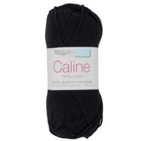 Fil Câline 100 % coton coloris Noir pour crochet, tricot, amigurumis et loisirs créatifs.