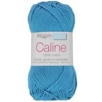 Fil Caline 100% coton Bleu Azur 142 pour crochet, tricot et amigurumi