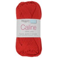 Fil Caline 100% coton Rouge Passion 113 pour crochet, tricot, amigurumi et layette