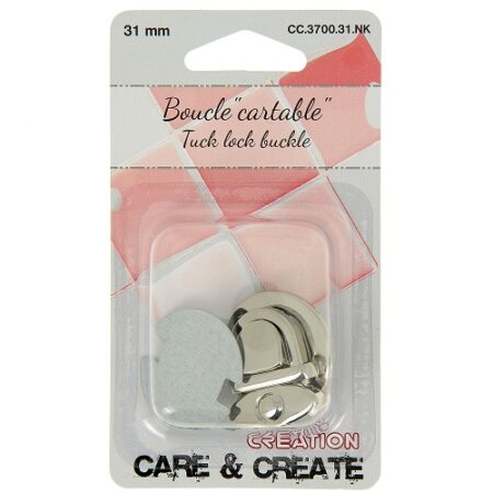 Boucle cartable 31 mm nickel fermeture tuck lock référence CC.3700.31.NK pour sacs et créations couture