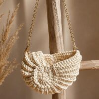 Kit crochet sac coquillage écru Lou Passion