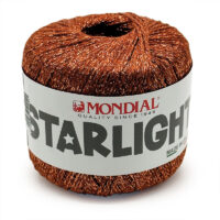 Pelote Starlight Mondial 835 cuivre métallisé fil brillant pour tricot et crochet
