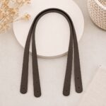 Anses de sac en simili cuir marron foncé 60 cm vendues à la paire pour sacs au crochet et créations artisanales