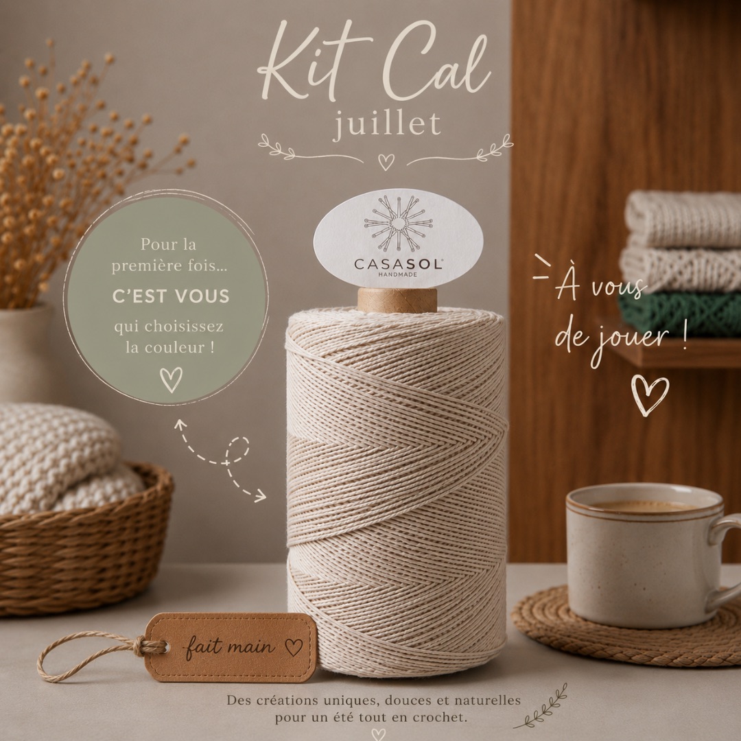 CAL Mystère Crochet Juillet Lou Passion x LesPtitesBouill avec pelote Eco Eco et projet surprise