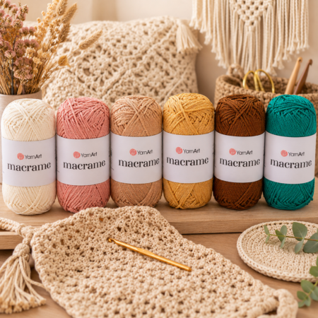 Pelotes de fil macramé colorées pour crochet et création de sacs