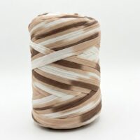 Pelote de Trapilho Satin Stretch Cappuccino écru, beige et marron