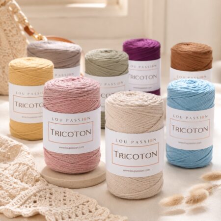 Pelotes de Tricoton Lou Passion, cordon tressé pour sacs au crochet