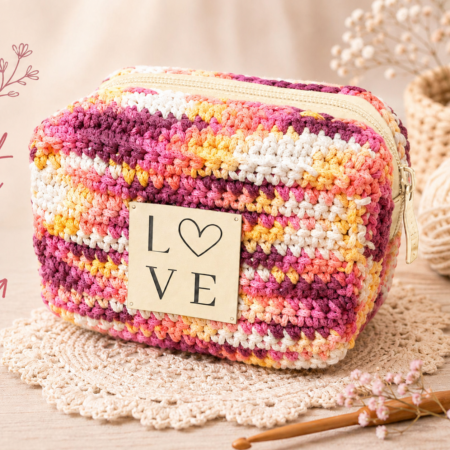 Kit trousse au crochet avec fermeture éclair en Tricoton Multi