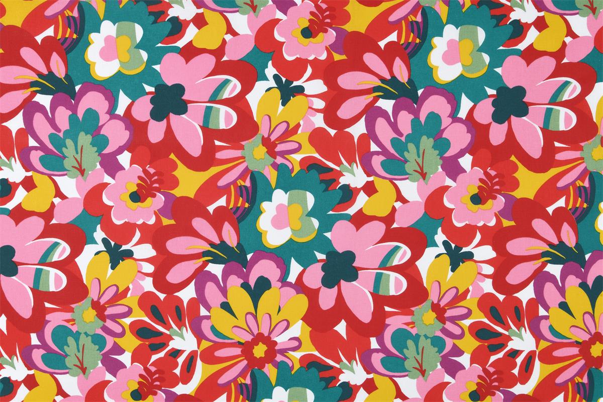 Tissu cretonne coton FALBALA Rouge 160 cm