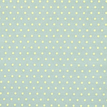 Tissu cretonne coton sauge à pois anis 160 cm