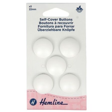 Lot de 5 boutons à recouvrir en nylon – 22 mm