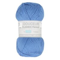 Pelote Douceur Classic Premium de Trimits, coloris bleu azur 0077.
