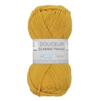 Pelote de laine Douceur Classic Premium Trimits, coloris safran 0933.