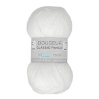 Pelote de laine Douceur Classic Premium Trimits, coloris blanc 0501.