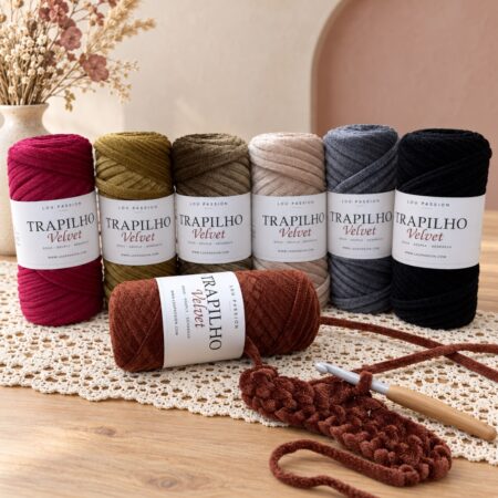 Pelotes de Trapilho Velvet Lou Passion, fil velours doux pour sacs et accessoires au crochet