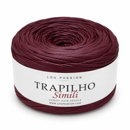 Trapilho Simili cuir 200 g / 90 m – Fil pour sac au crochet - Bordeaux