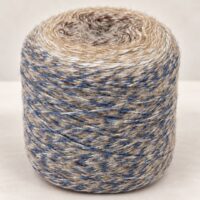 Pelote Nuvélia 08 Rivage, dégradé bleu grisé, beige et écru, vue du dessus