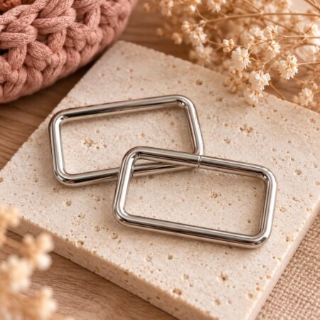 Boucles rectangulaires 30 mm nickel argenté pour sac – lot de 2
