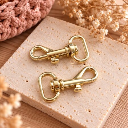 Mousquetons 15 mm dorés pour sac – lot de 2