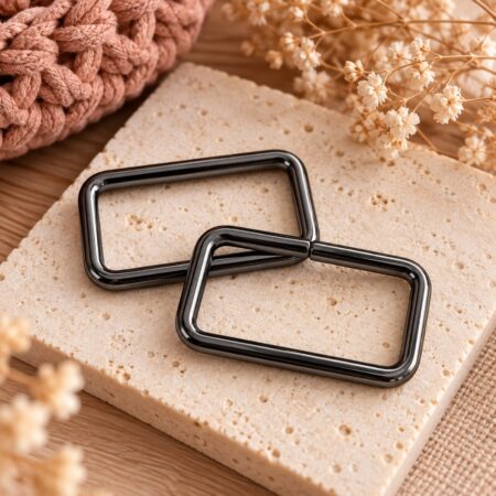 Boucles rectangulaires 30 mm noires pour sac – lot de 2
