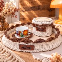 Kit crochet set 3 pièces déco maison coloris chocolat – Lou Passion