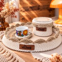 Kit crochet set 3 pièces déco maison coloris naturel – Lou Passion