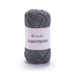Pelote de fil YarnArt Macramé 159 Graphite pour sacs et accessoires au crochet.