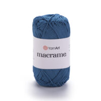 Pelote YarnArt Macramé 169 Évasion – Fil bleu pour sacs et accessoires au crochet